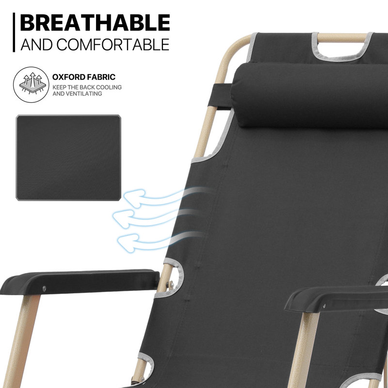Arlmont & Co. Folding Lounge Chair Recliner, Outdoor